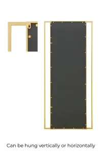 MirrorOutlet The Genestra Gold Modern Wall Leaner Garden Mirror 200 x 90cm