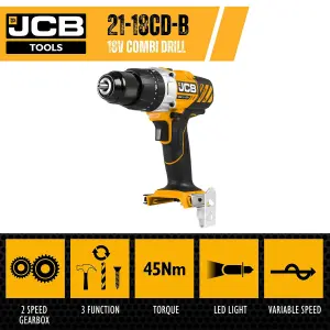 JCB 18V Combi Drill Bare Unit - 21-18CD-B