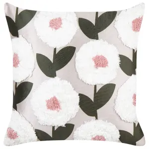 Set of 2 Cushions KUNRI Cotton 45 x 45 cm Floral White