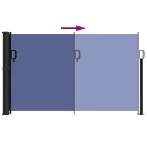 Berkfield Retractable Side Awning Blue 117x300 cm