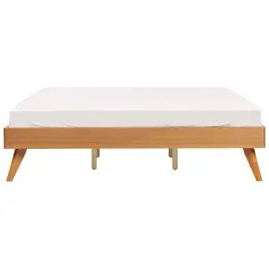 EU Super King Size Bed Light Wood BERRIC