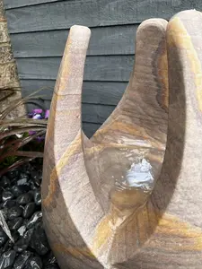 Sandstone Tulip 50cm Natural Stone Solar Water Feature