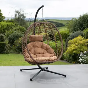 Risborough Swing Egg Pod Chair - Brown