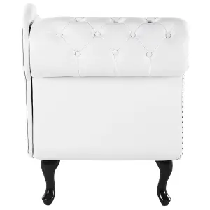 Left Hand Chaise Lounge Faux Leather White NIMES