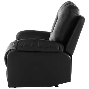 Faux Leather Manual Recliner Living Room Set Black BERGEN