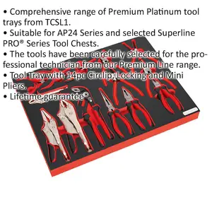 Premium 14-Piece Pliers Set with Tool Tray for Professionals