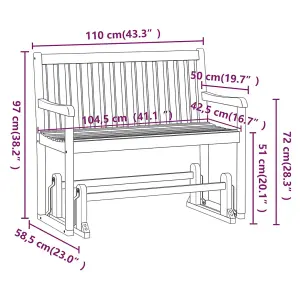 Berkfield Garden Swing Bench 110 cm Solid Acacia Wood