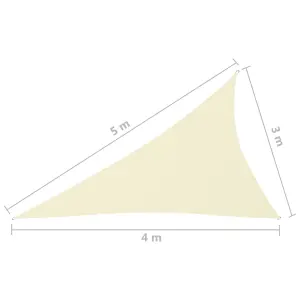 Berkfield Sunshade Sail Oxford Fabric Triangular 3x4x5 m Cream