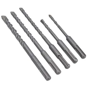 5pc SDS Plus Masonry Drills With Tungsten Carbide Tips 5-10mm Stone Concrete