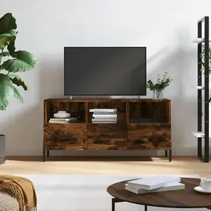 Berkfield TV Cabinet Smoked Oak 102x36x50 cm Engineered Wood