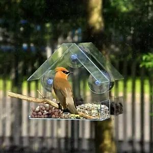 Window Bird Feeder with Seed Tray