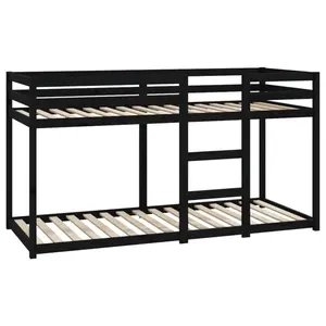 Cullompt Harriet Bee Bunk Bed 90x200 Cm Solid Wood Pine Black / 80 x 200 cm