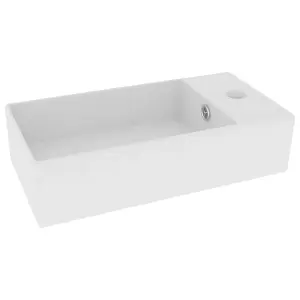 Berkfield Bathroom Sink with Overflow Ceramic Matt White