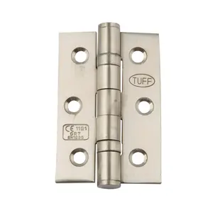 Hafele Satin Stainless steel Butt Door hinge CE7 (L)76mm (W)51mm, Pack of 2