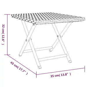 Berkfield Folding Table Grey 45x35x32 cm Poly Rattan