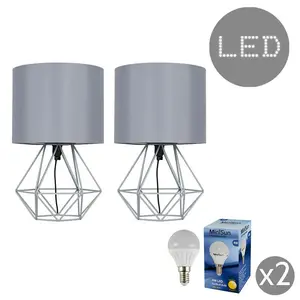 Bartelt Metal Table Lamp (Set of 2) Grey