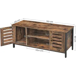 VASAGLE TV Stand, TV Console Unit with Shelves, Cabinet with Storage, Louvered Doors, for Living Room, Entertainment Room