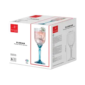 Bormioli Rocco - Florian Cocktail Glasses - 245ml - Blue - Pack of 6