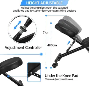 Kneeling Chair Ergonomic Office Stool Knee Support Chair Modern Seating Posture Improving Chair with Adjustable Height Angled Cus