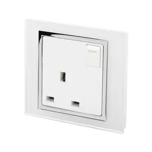 Crystal CT 13A Single Plug Socket With Switch White White