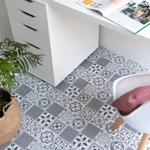 D-C-Fix Grey & White Oriental Tile effect Self-adhesive Vinyl tile, 1.2m²