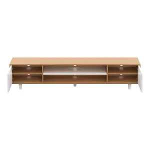 AVF Harbour Extra Wide 2m TV Stand Light Wood and White