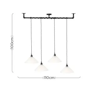 ValueLights Luiggi Black Ceiling Light Low Hanging Pendant