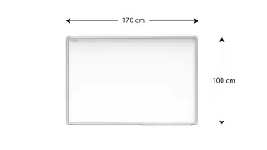 ALLboards Whiteboard dry erase magnetic surface aluminium frame 170x100 cm PREMIUM EXPO