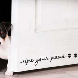 Wipe your paws.... front door sticker