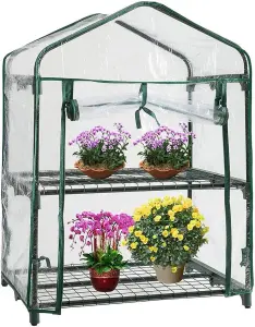 Garden Store Direct Outdoor Garden Grow House With Clear PVC Cover Plant Greenhouses - 2-Tier