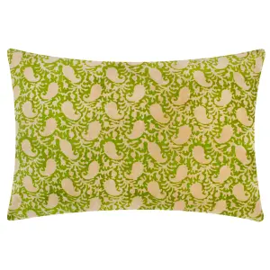 Paoletti Boteh Printed Velvet Feather Rich Cushion