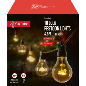 10 Bulb Festoon Lights Warm White