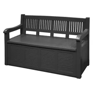 Outdoor Waterproof Garden Seat Bench Storage Box Grey 280L