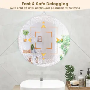 Costway LED Bathroom Mirror Wall-Mounted Vanity Makeup Mirror with 3-Color Dimmable Lights