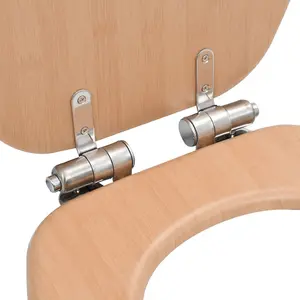 WC Toilet Seat with Soft Close Lid MDF Bamboo Design