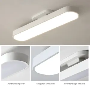 Garwarm White 42W Acrylic Linear Dimmable LED Ceiling Light Modern Ceiling Lamp with Remote