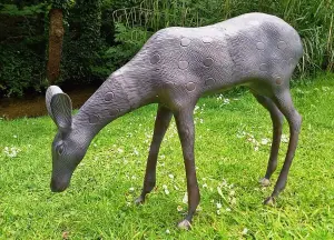 Stag and Doe Deer Set our Largest Garden Sculptures - Hand Cast in Aluminium