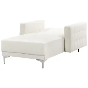 Faux Leather Chaise Lounge White ABERDEEN