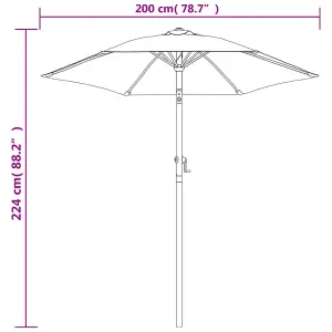 Berkfield Parasol Sand White 200x211 cm Aluminium