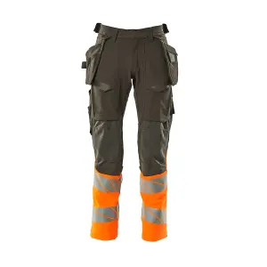 Mascot Accelerate Safe Trousers with Holster Pockets - Dark Anthracite/Hi-Vis Orange   (28.5) (Leg Length - Regular)