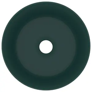 Belfry Bathroom Katha 400mm L x 400mm W Ceramic Circular Sink Dark Green