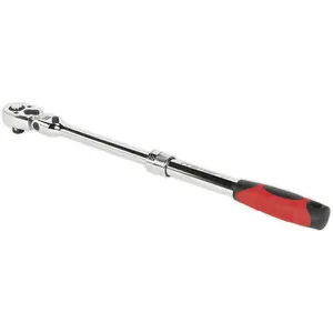 Versatile Extendable Flip Reverse Ratchet Wrench with Locking Flexi-Head - 1/2 Inch Drive