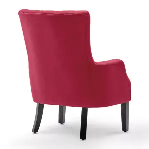 Velvet Scarlet Red Gabriella Accent Chair