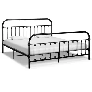 Berkfield Bed Frame Black Metal 180x200 cm 6FT Super King