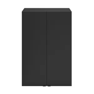 GoodHome Imandra Matt Black Double Deep Wall cabinet (W)600mm (H)900mm