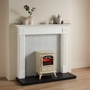 Focal Point Woodthorpe White & black MDF Fireplace surround set