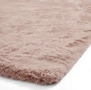 Rose Shaggy Rug, Plain Anti-Shed Rug with 80mm Thickness, Modern Rug for Living Room, & Dining Room-150cm X 230cm