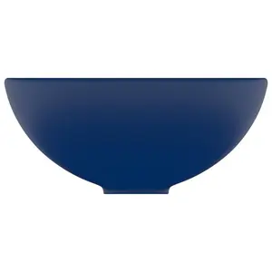 Belfry Bathroom Yogi 325mm L x 325mm W Ceramic Circular Countertop Basin Sink Dark Blue