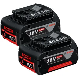 2 X Bosch 18v 5Ah Li-ion Coolpack Batteries Lithium Ion Cordless 5.0ah Cool Pack