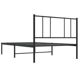 Berkfield Metal Bed Frame with Headboard Black 100x200 cm